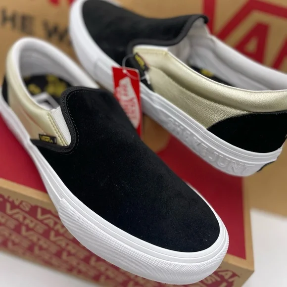 Vans Men’s Slip-On Pro(Shake Junt) Black/Gold Sneakers VN0A347V13L